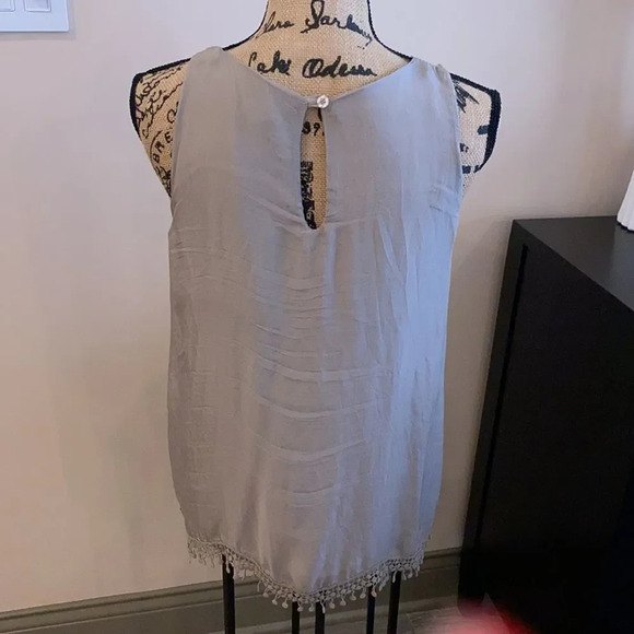 GIUSY silk top with lace - Picture 2 of 5